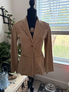 Vintage Wrangler Women's Tan Corduroy Blazer